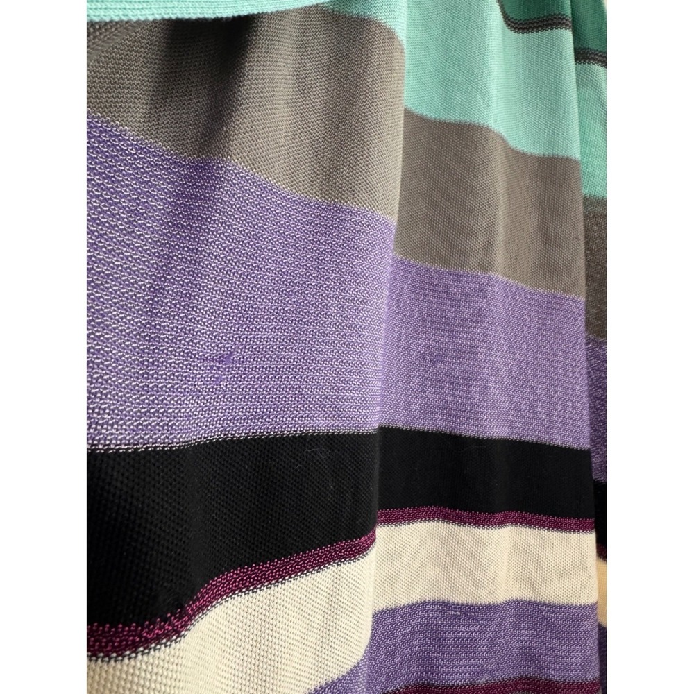 M Missoni Striped Knit Maxi Dress Purple Turquoise Sleeveless V-Neck Sz 6 IT 42 - Picture 8 of 9